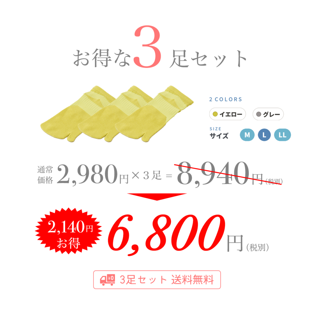 【3足セット】歩行ケアプロソックス