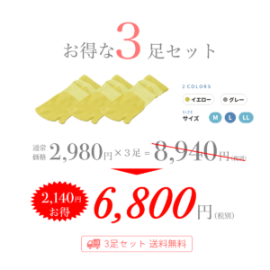 【3足セット】歩行ケアプロソックス